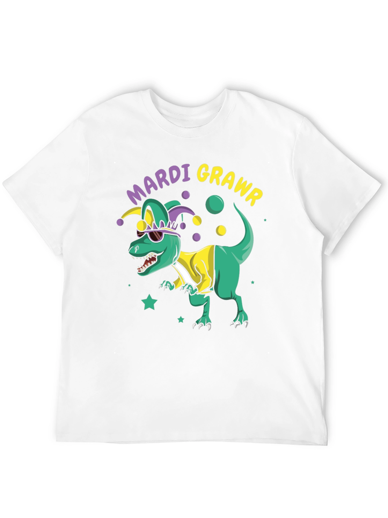 Mardi Grawr T-Rex Mens Black T-Shirt