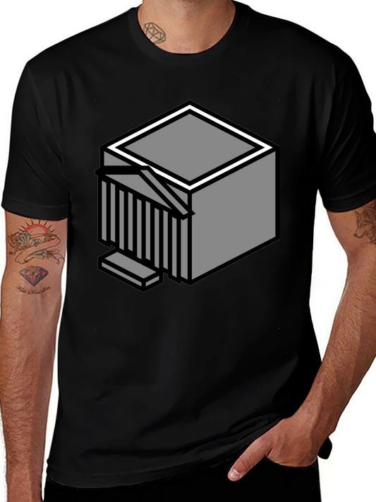 Geometric Cube Graphic T-Shirt - Modern Style