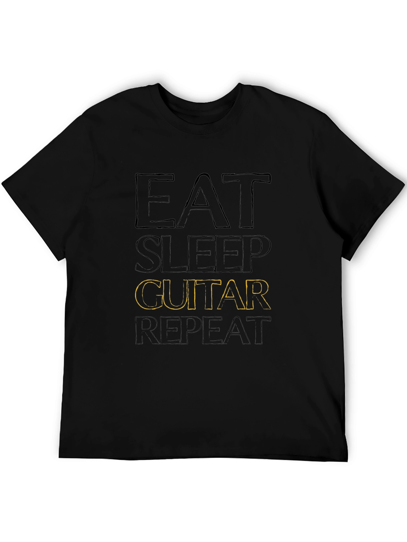 Eat Sleep Guitar Repeat Black T-Shirt