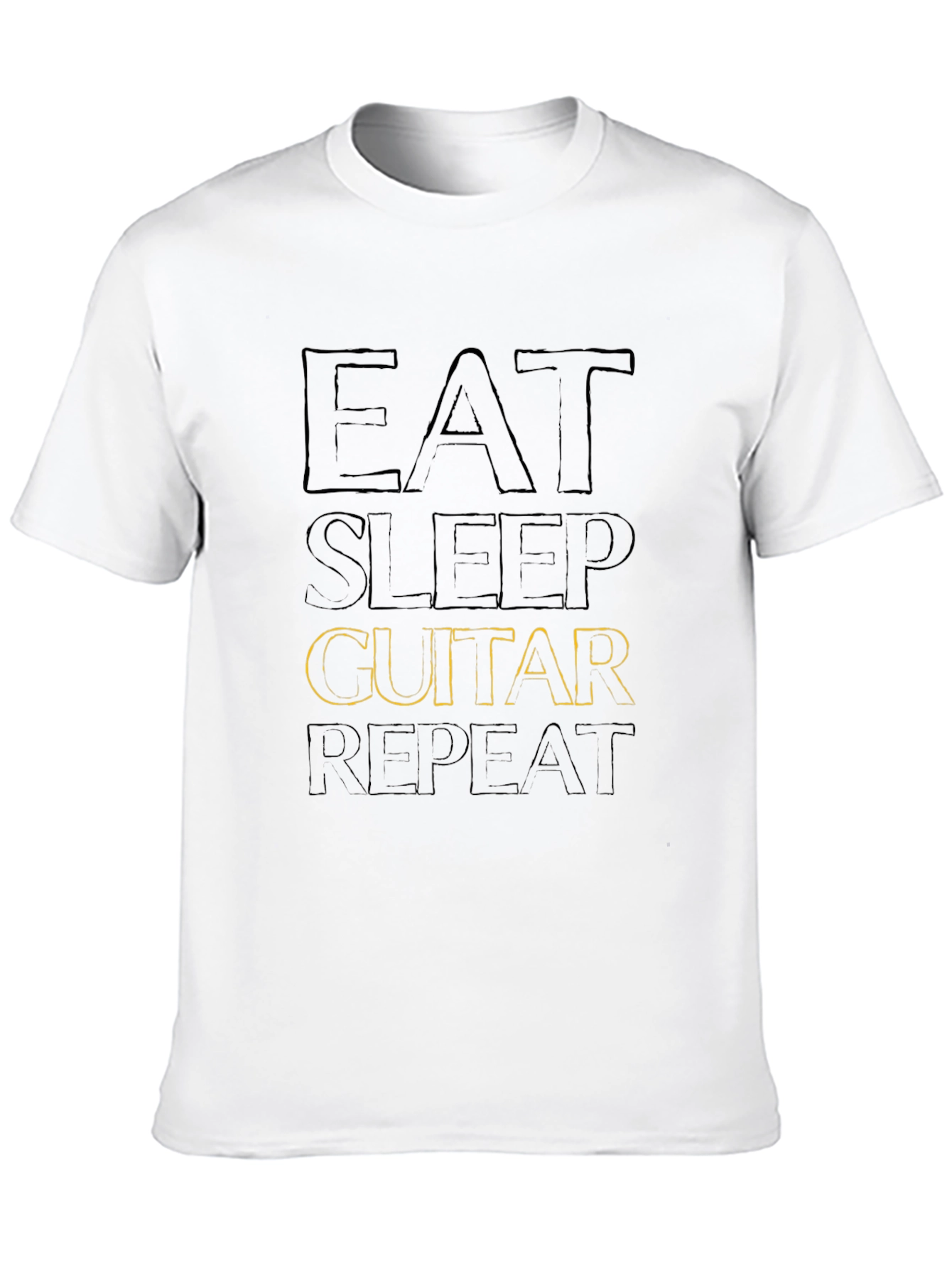 Eat Sleep Guitar Repeat Black T-Shirt