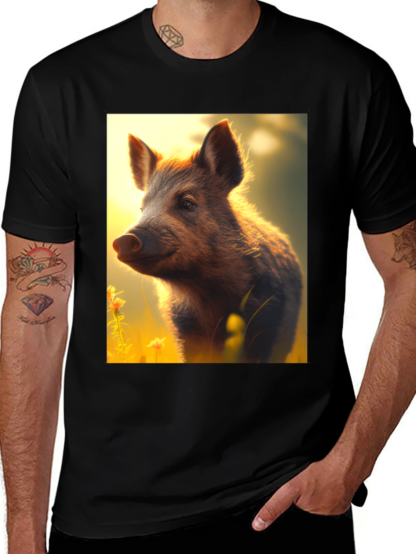 Boar Graphic T-Shirt - Nature Inspired Tee