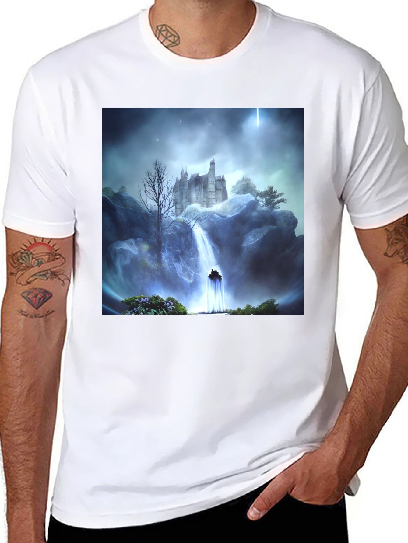 Castle Waterfall Graphic Tee