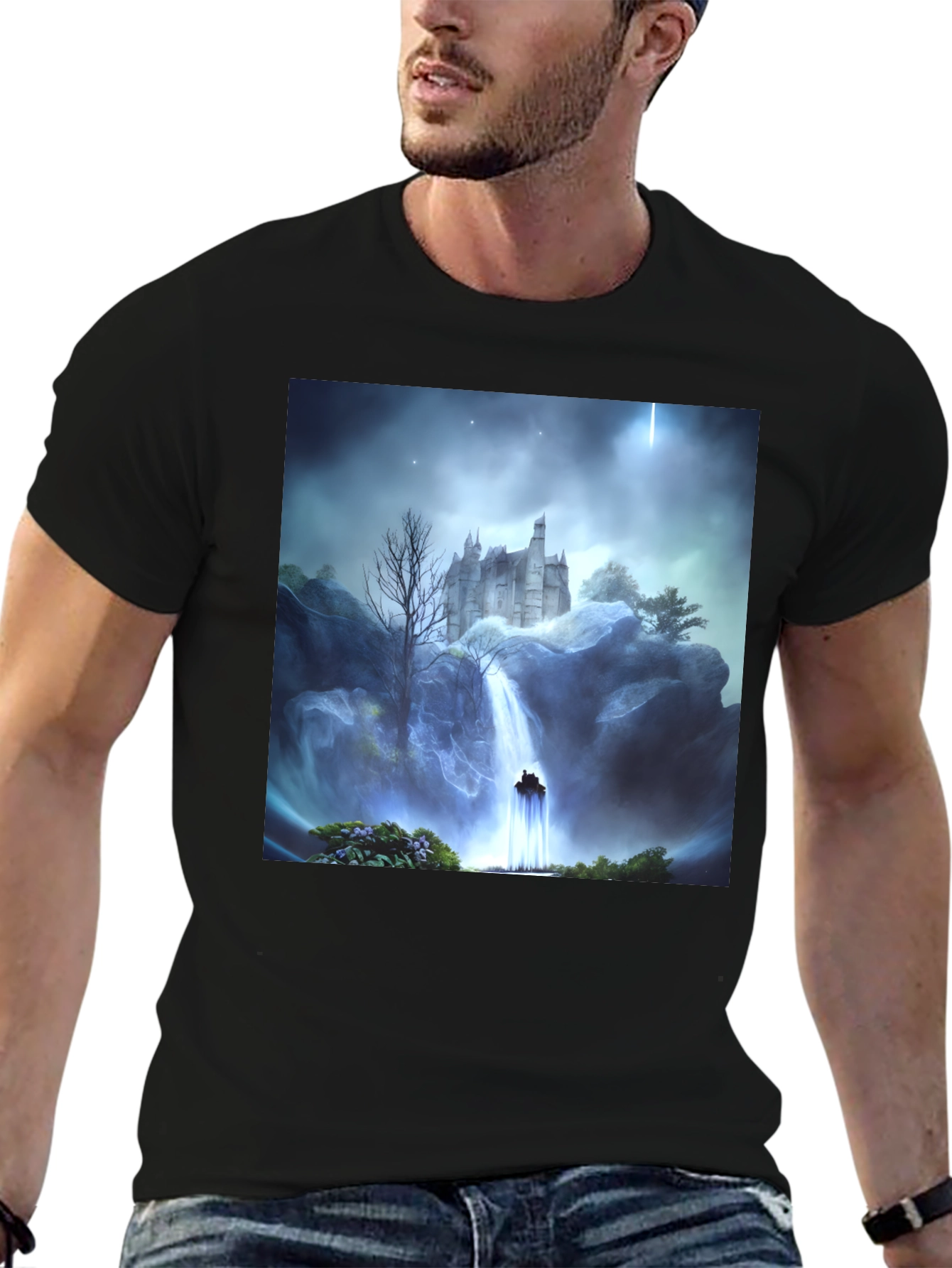 Castle Waterfall Graphic Tee