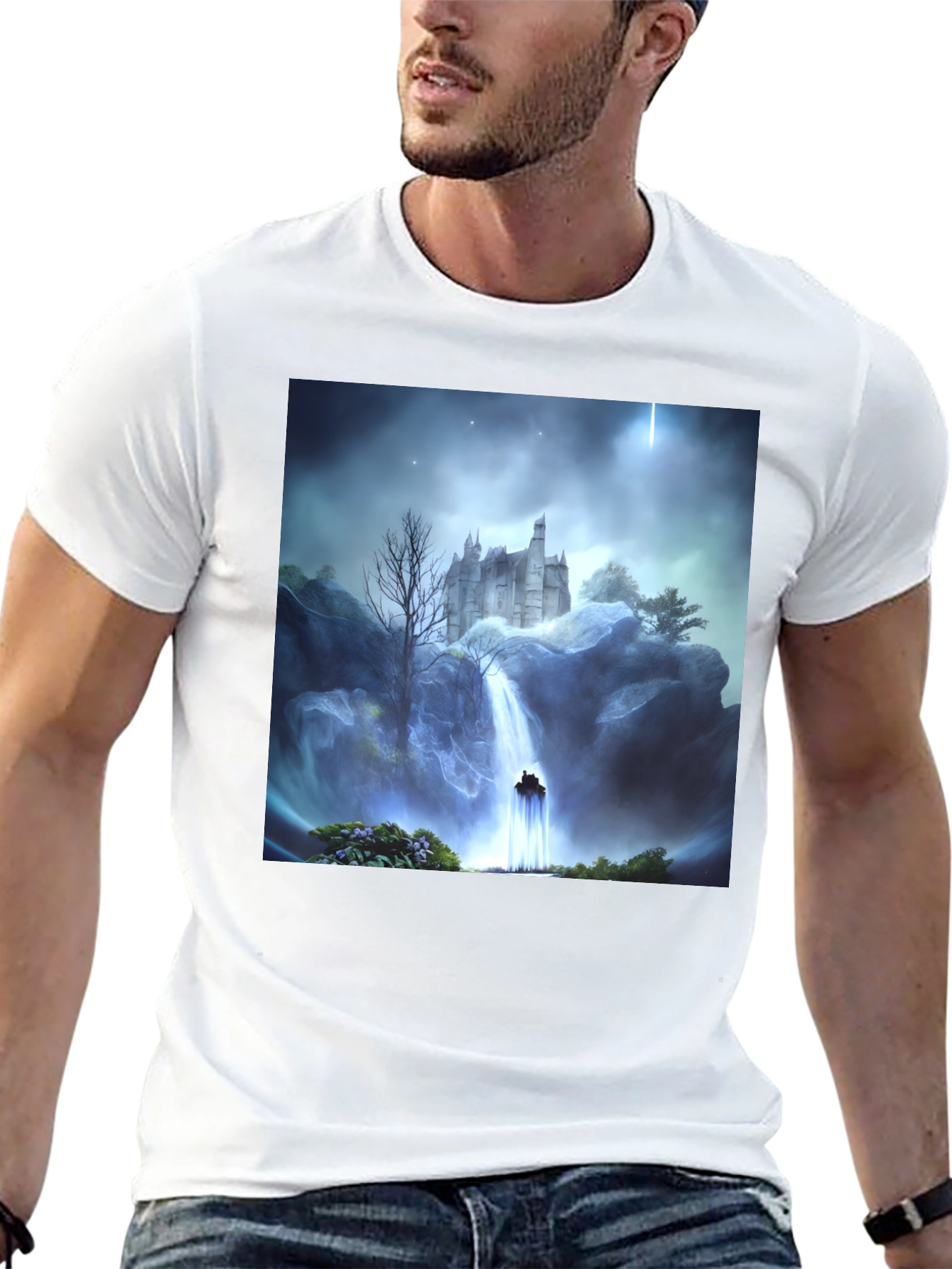 Castle Waterfall Graphic Tee