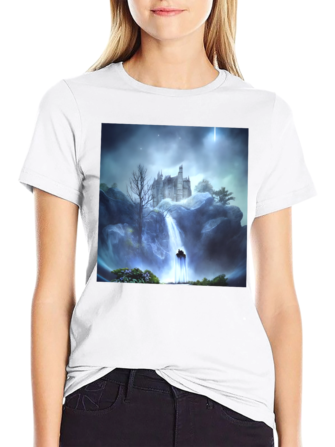 Castle Waterfall Graphic Tee
