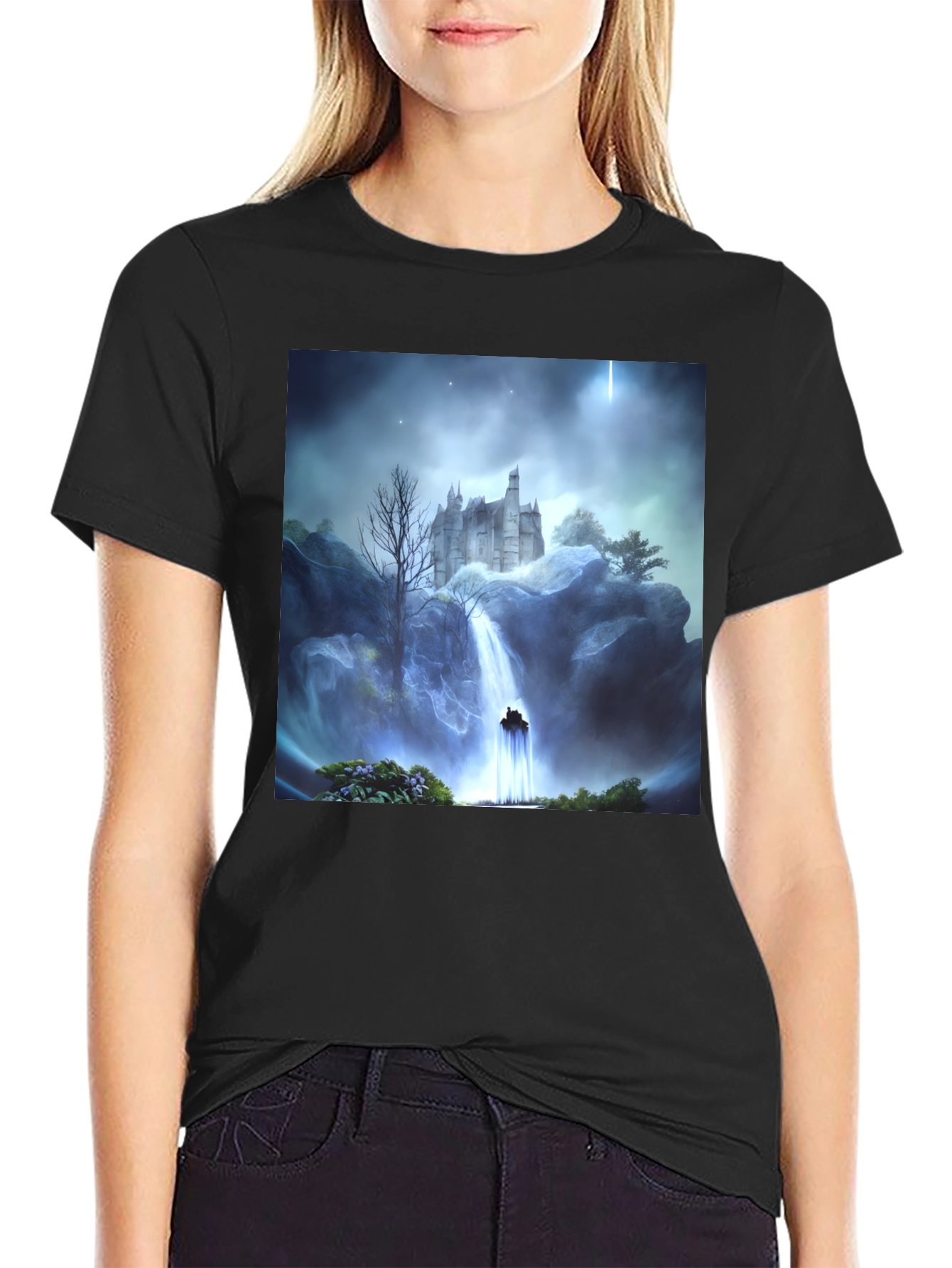 Castle Waterfall Graphic Tee