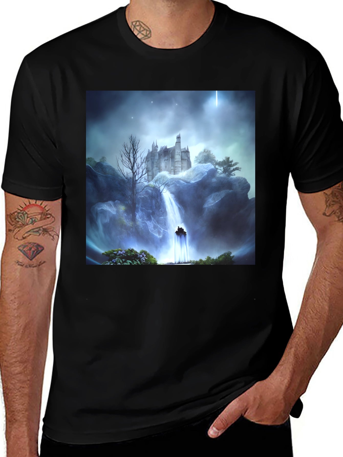 Castle Waterfall Graphic Tee