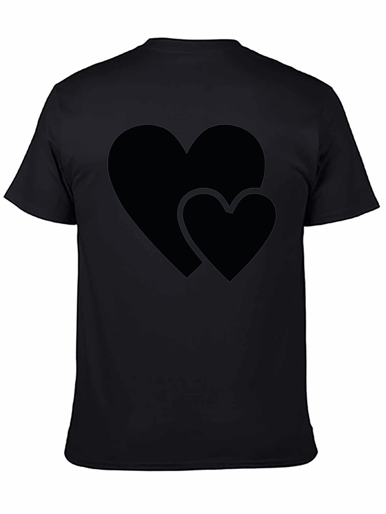 Heart Graphic Black Crew Neck Tee