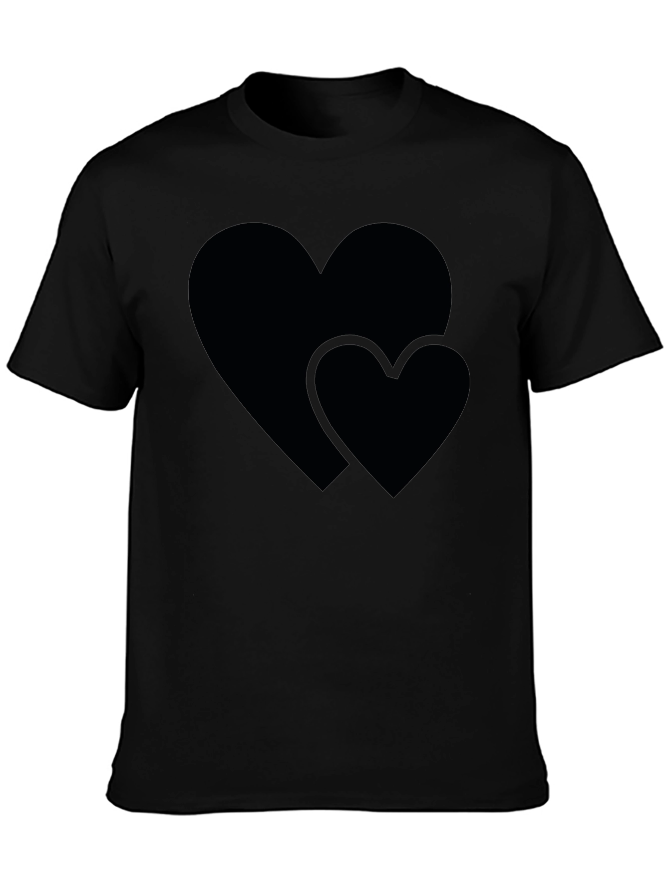 Heart Graphic Black Crew Neck Tee