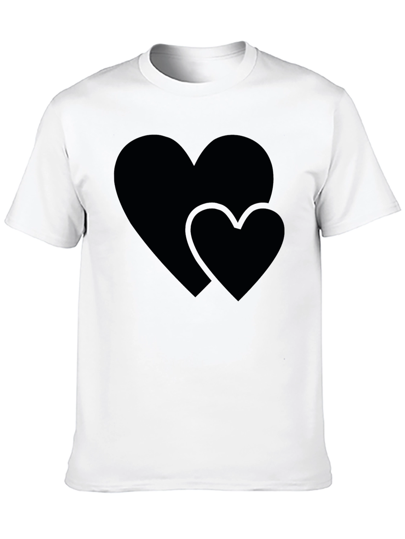 Heart Graphic Black Crew Neck Tee