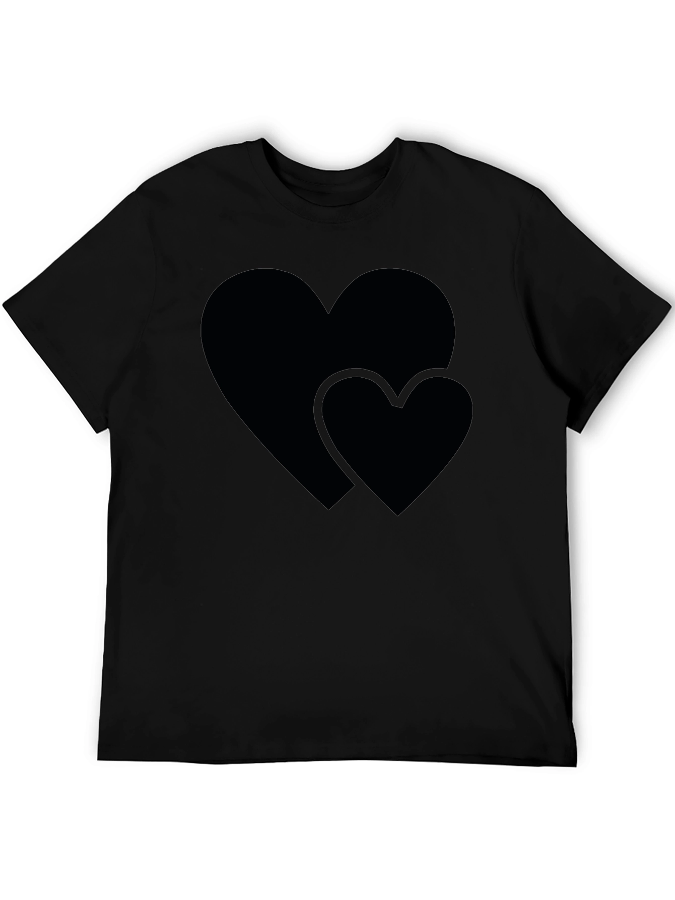 Heart Graphic Black Crew Neck Tee