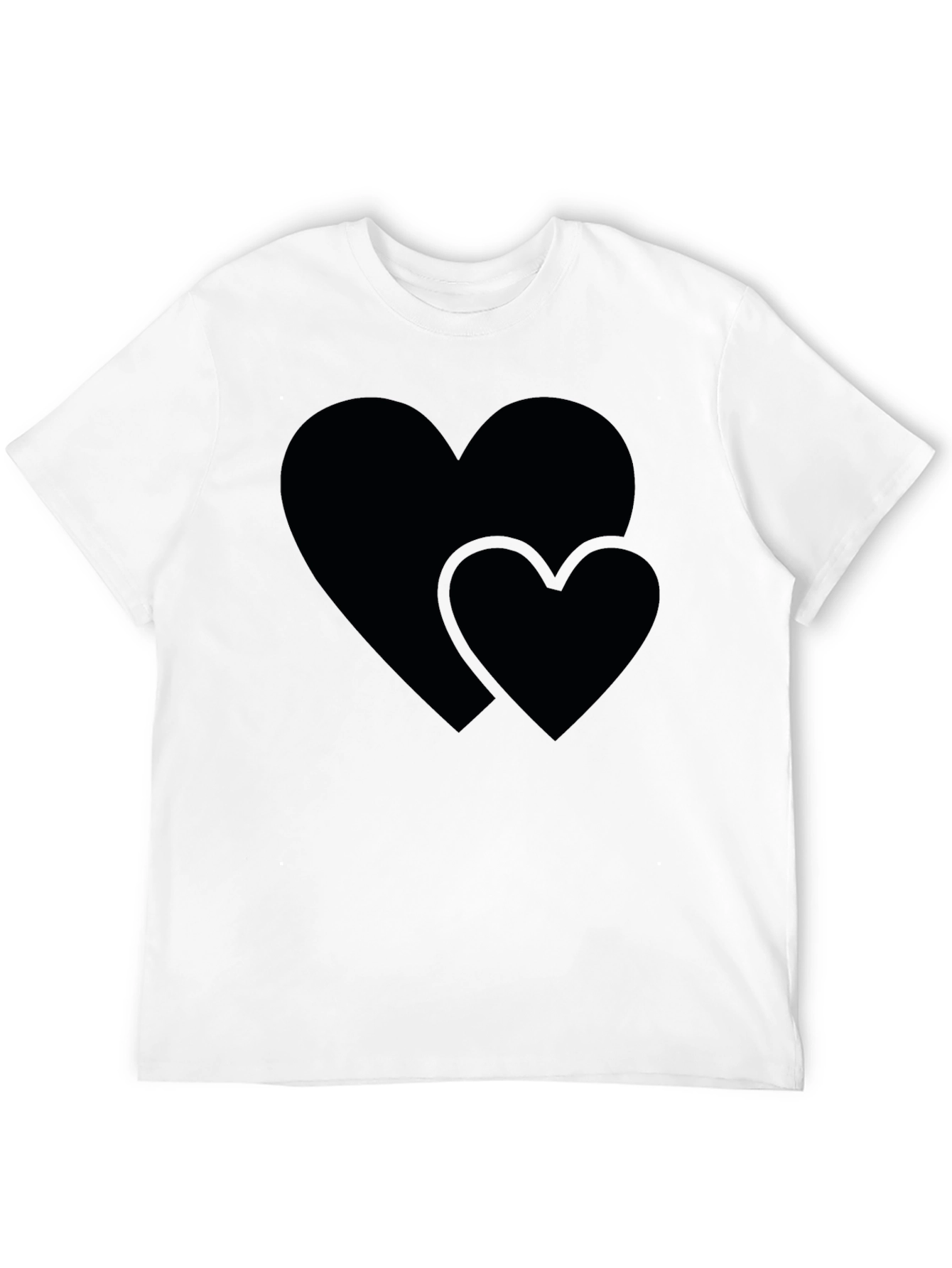 Heart Graphic Black Crew Neck Tee