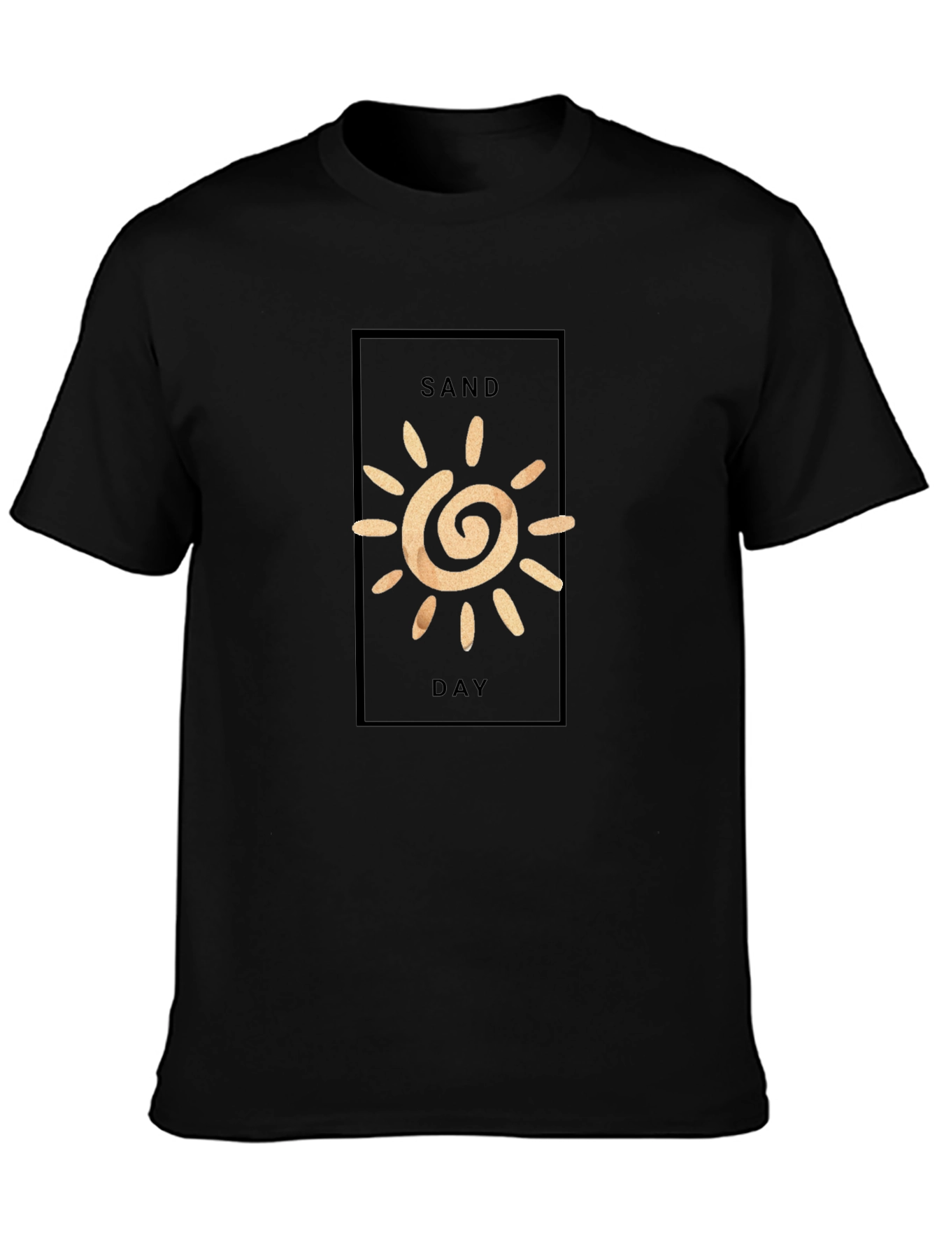 Sand Day Graphic Tee - Black Casual T-Shirt