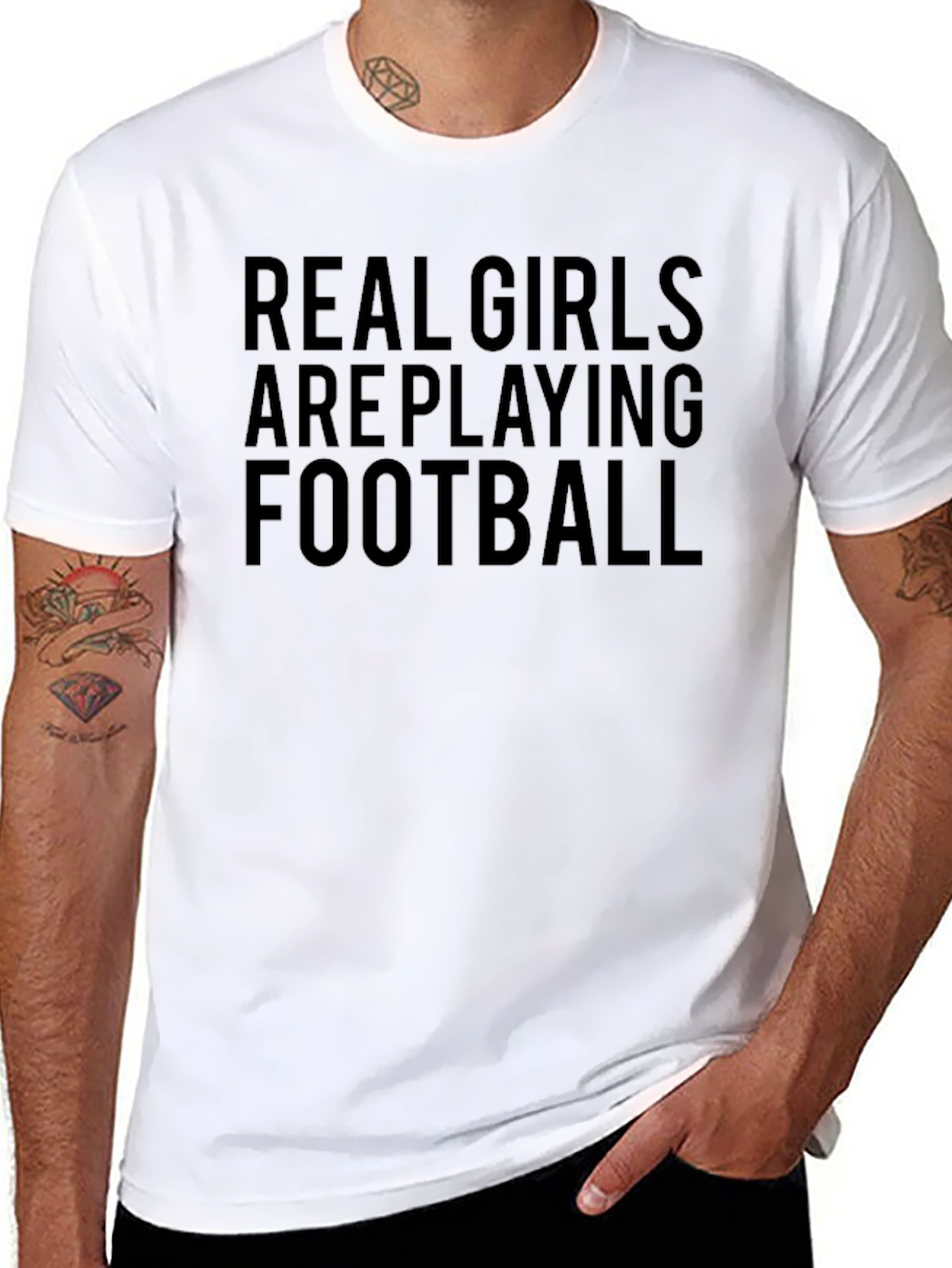 Real Girls Play Football Graphic Tee