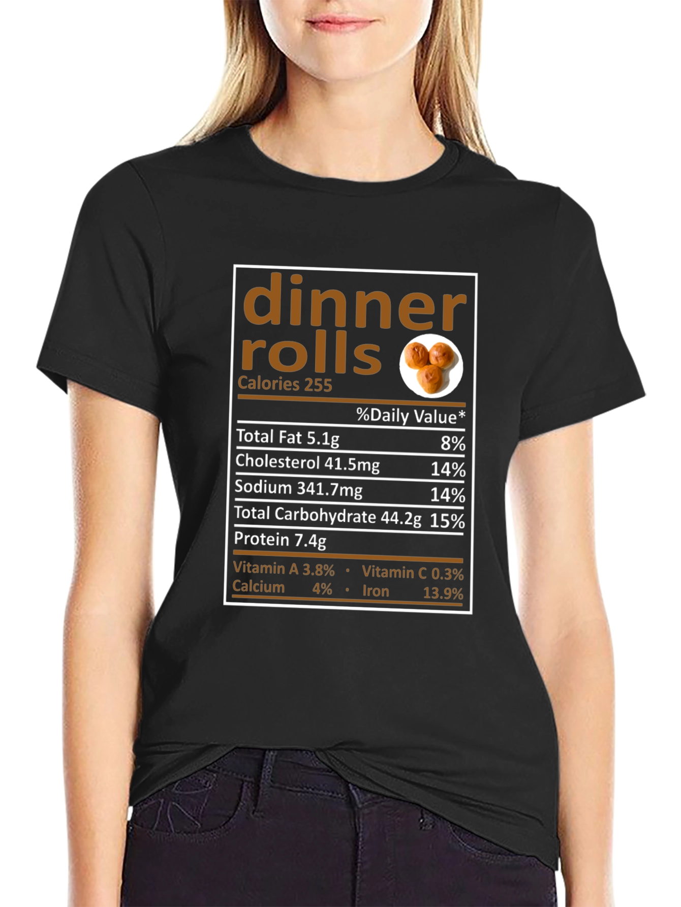 Dinner Rolls Nutrition Facts Funny T-Shirt