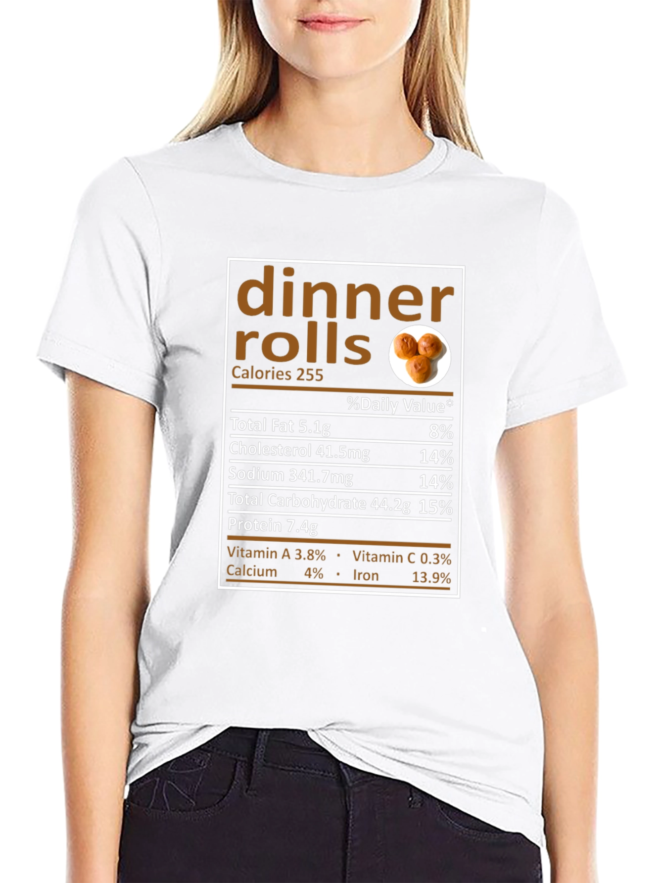 Dinner Rolls Nutrition Facts Funny T-Shirt