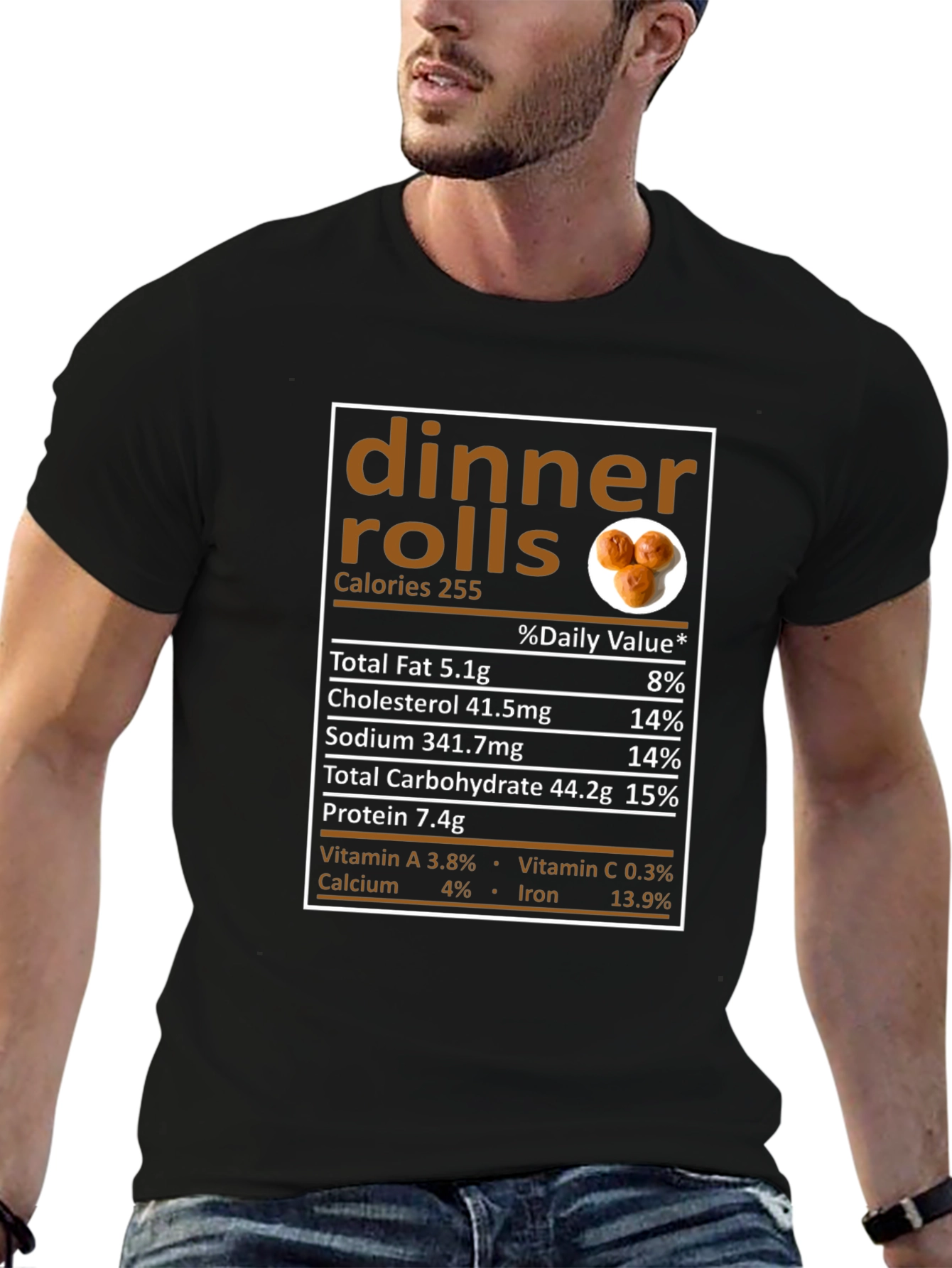 Dinner Rolls Nutrition Facts Funny T-Shirt