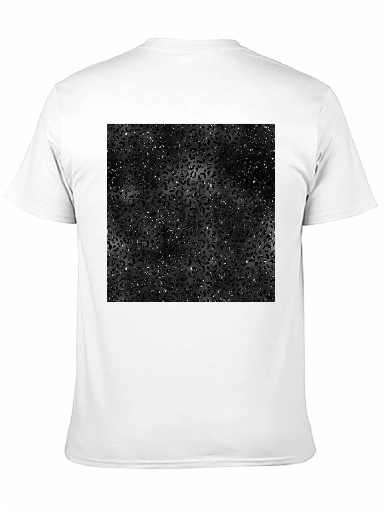 Mens Black Leopard Print Graphic Tee