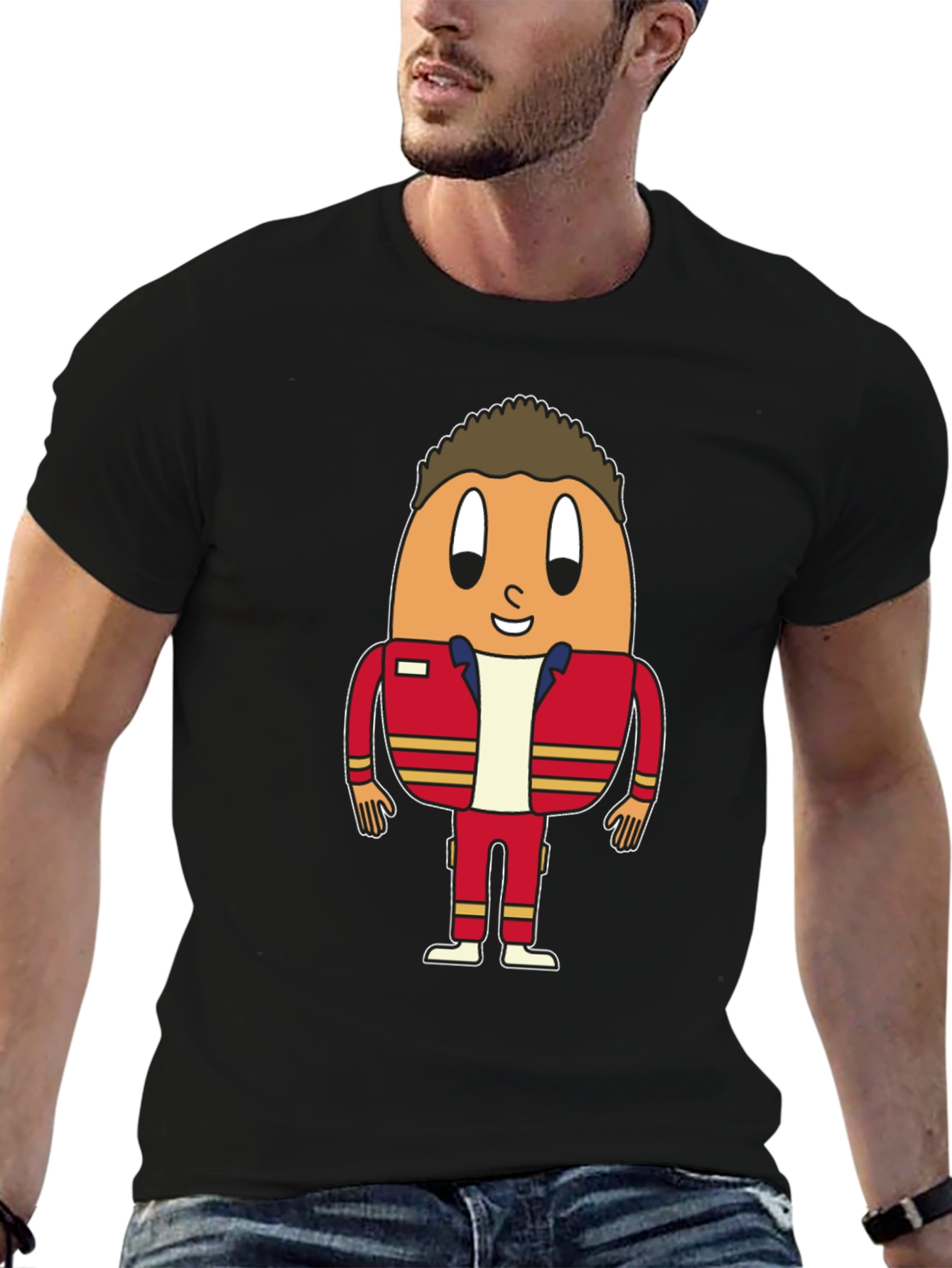 Egg Character Black T-Shirt
