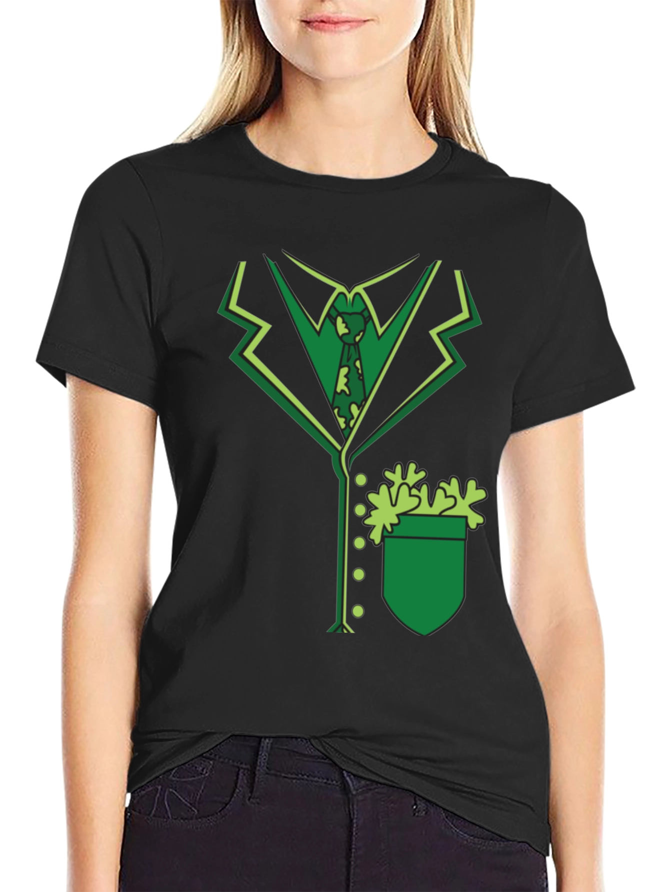 St. Patricks Day Suit T-Shirt - Green Shamrock Outfit