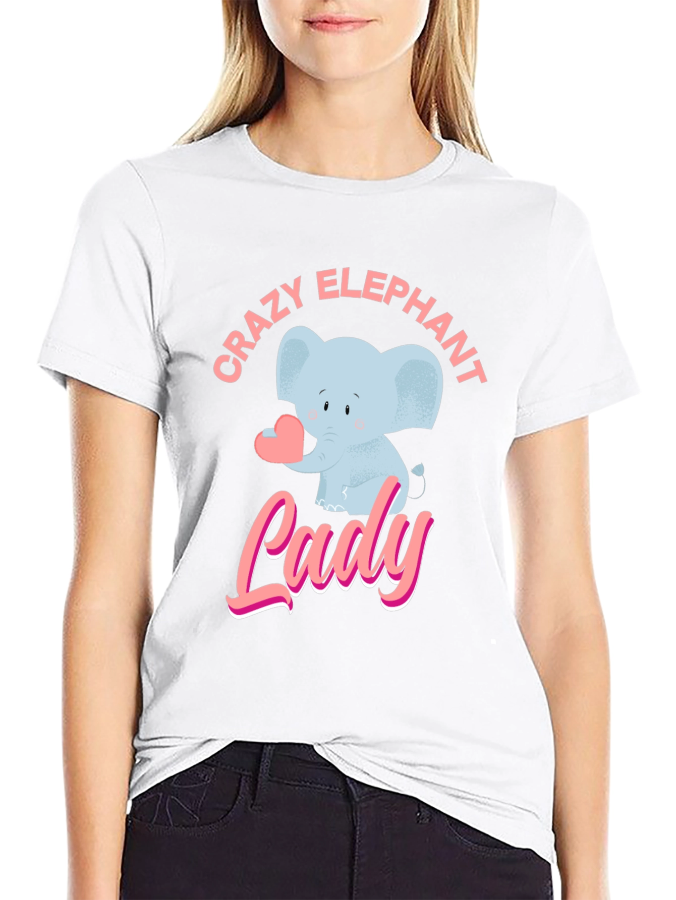 Crazy Elephant Lady Graphic T-Shirt