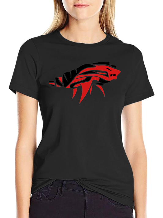 Black T-Shirt with Tribal Animal Graphic