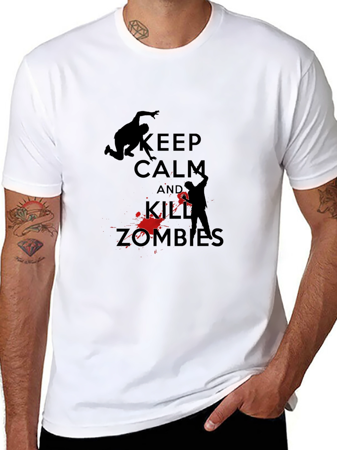 Keep Calm Kill Zombies T-Shirt - Black
