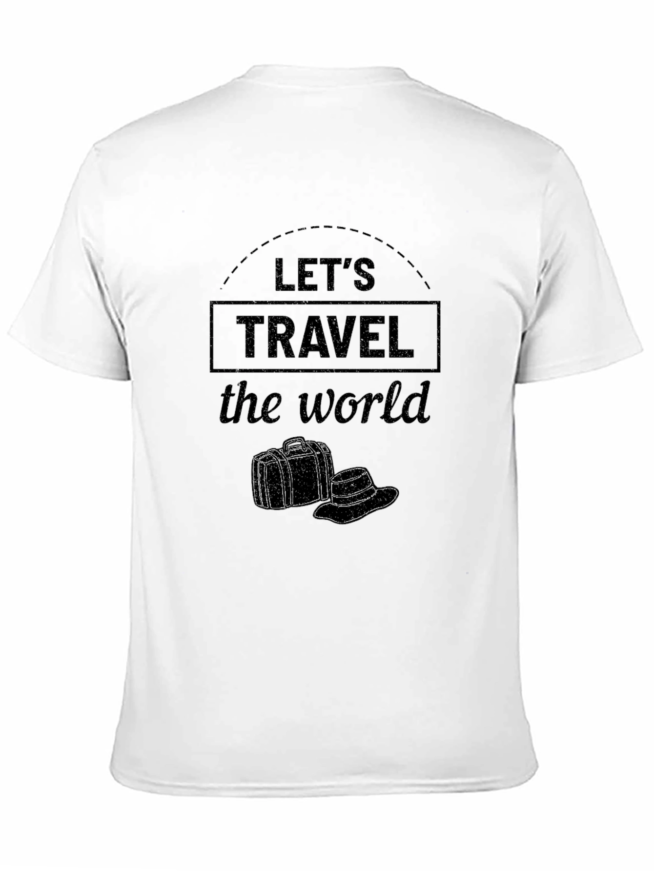 Lets Travel the World Black Graphic Tee