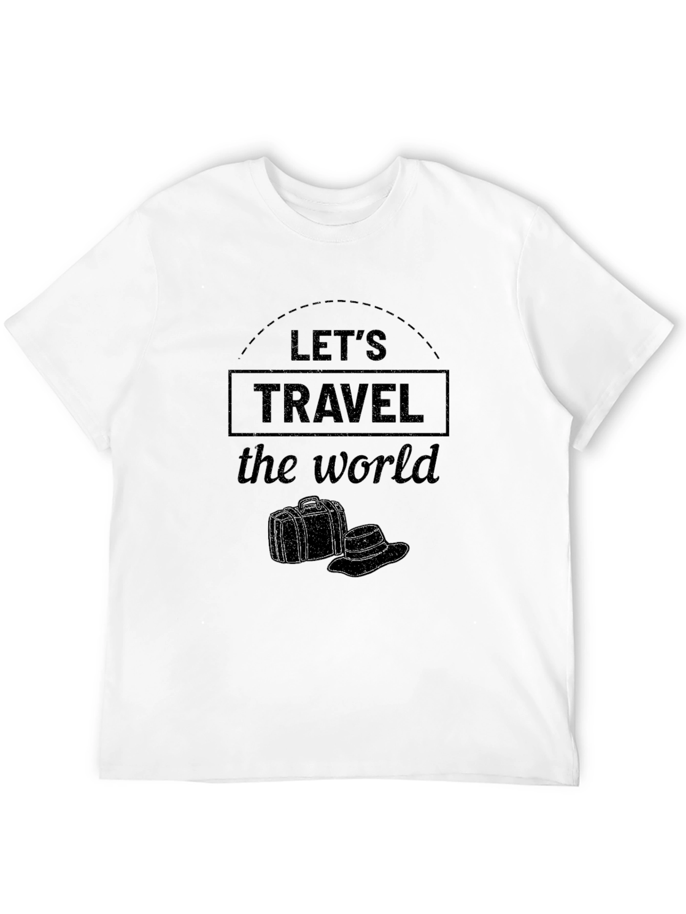 Lets Travel the World Black Graphic Tee
