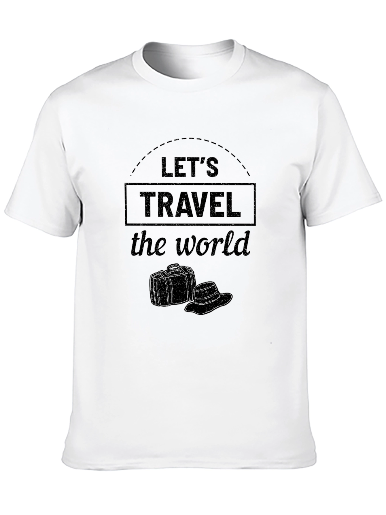 Lets Travel the World Black Graphic Tee
