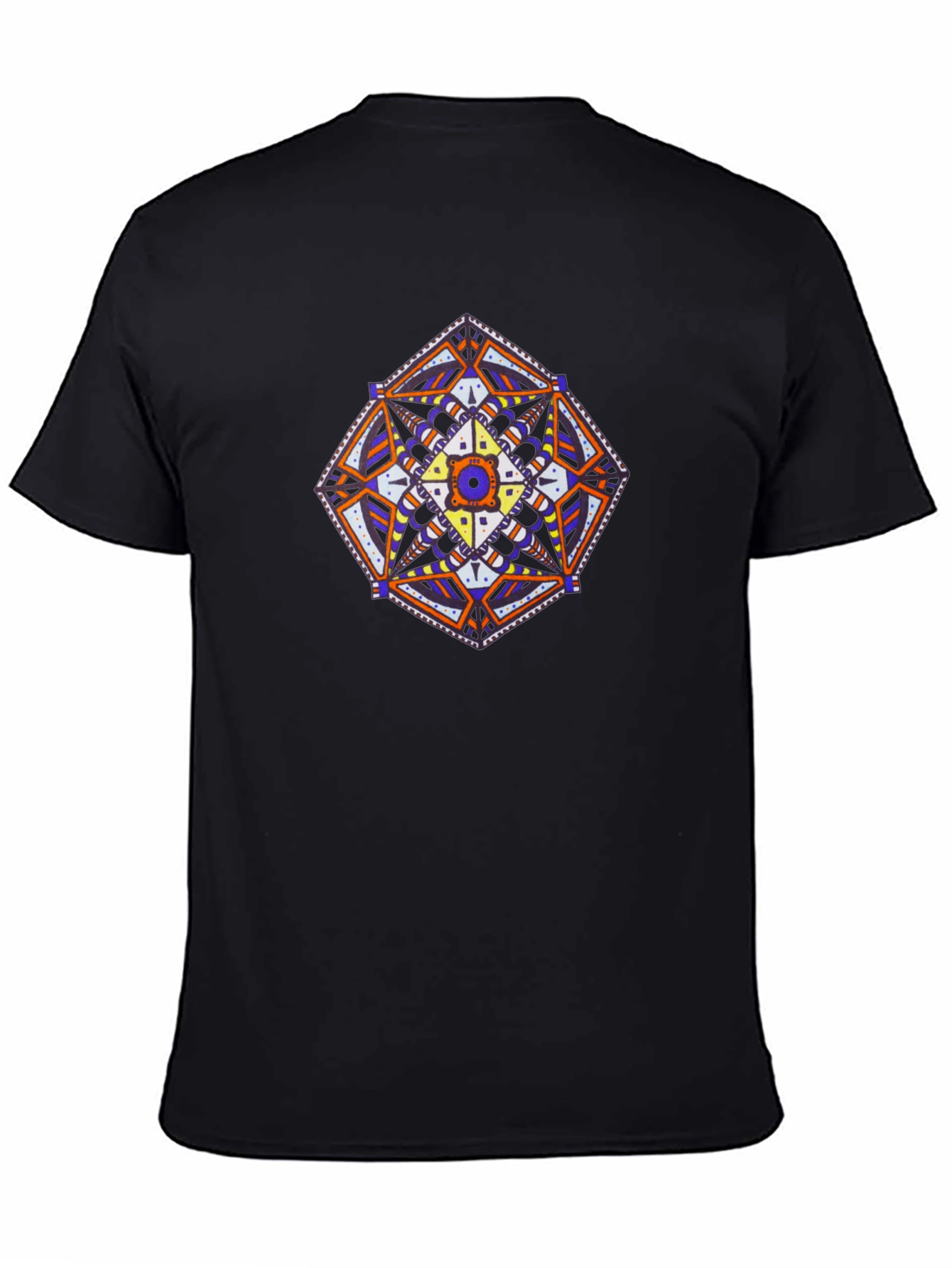 Geometric Mandala Graphic Black T-Shirt