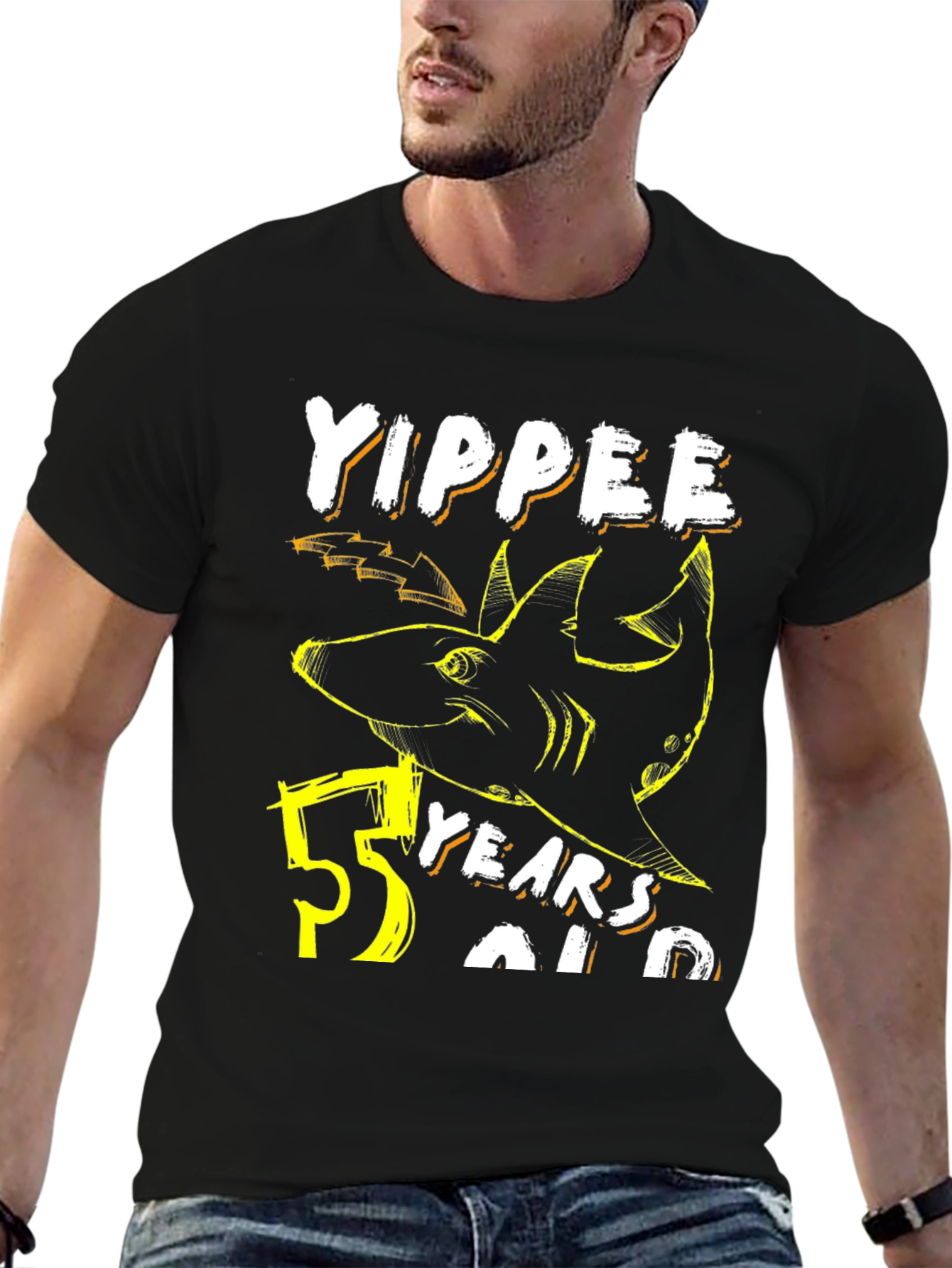 Yippee 53 Years Old Shark Graphic T-Shirt