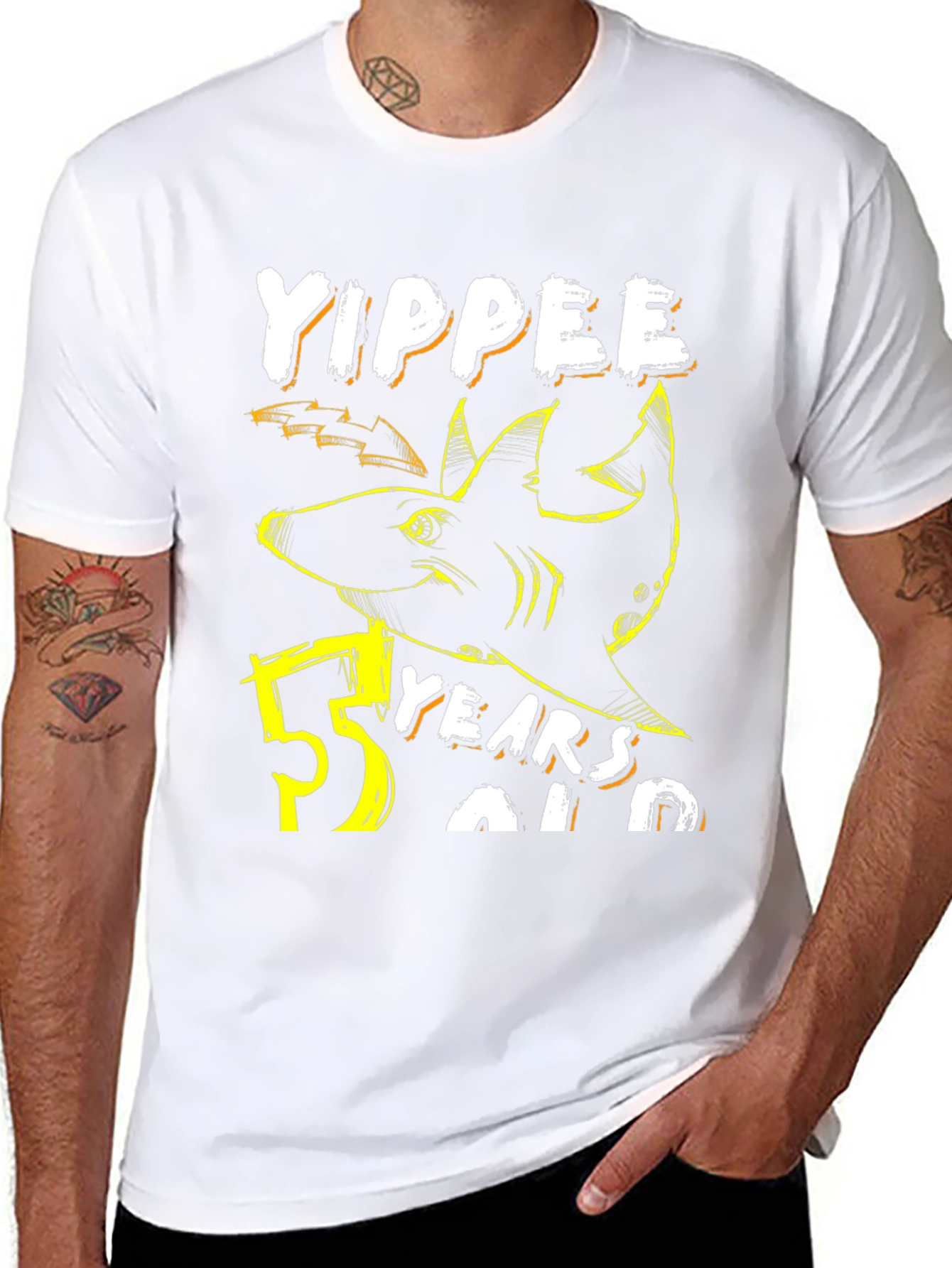 Yippee 53 Years Old Shark Graphic T-Shirt