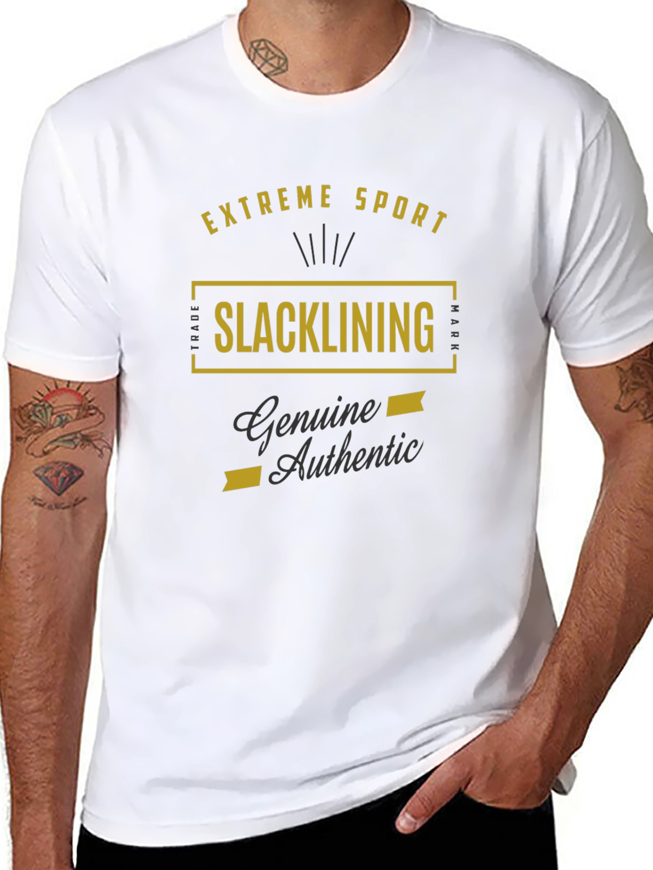 Extreme Sport Slacklining T-Shirt - Genuine Authentic Design