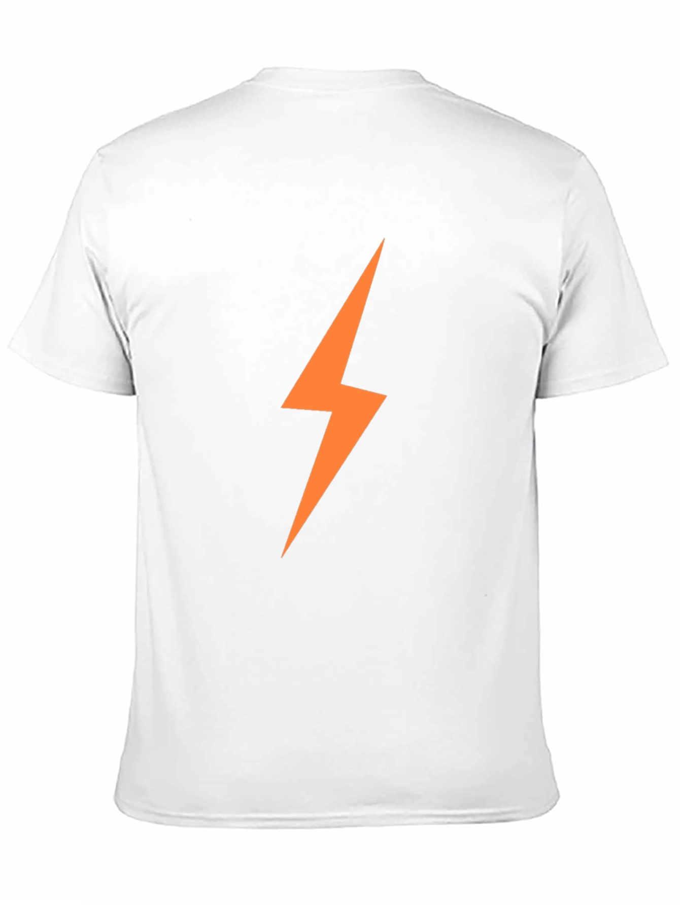 Mens Black T-Shirt with Orange Lightning Bolt