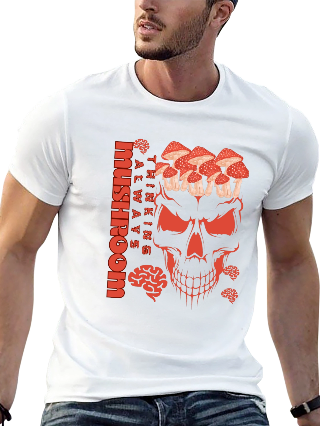 Mushroom Skull Graphic Tee