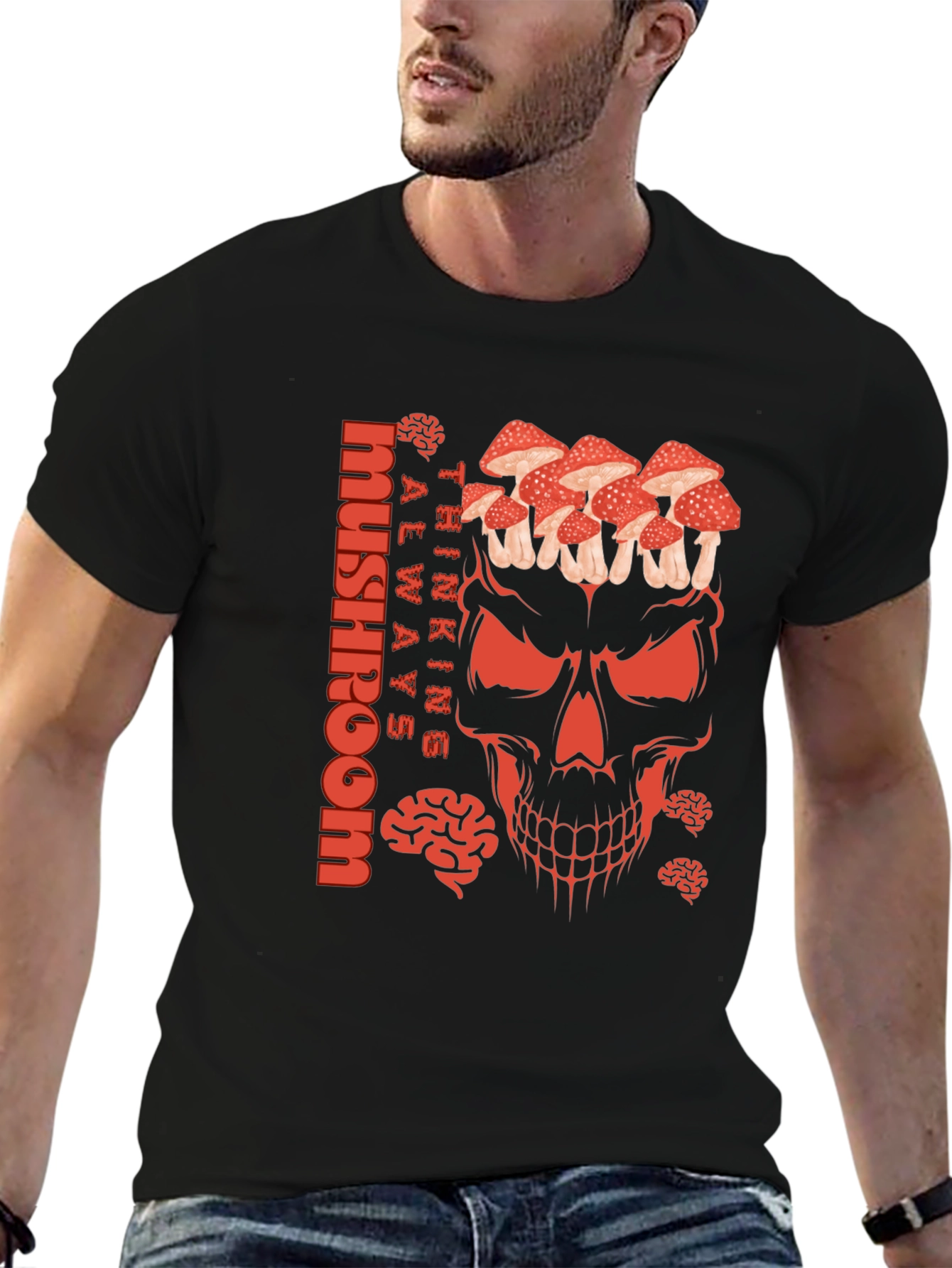 Mushroom Skull Graphic Tee