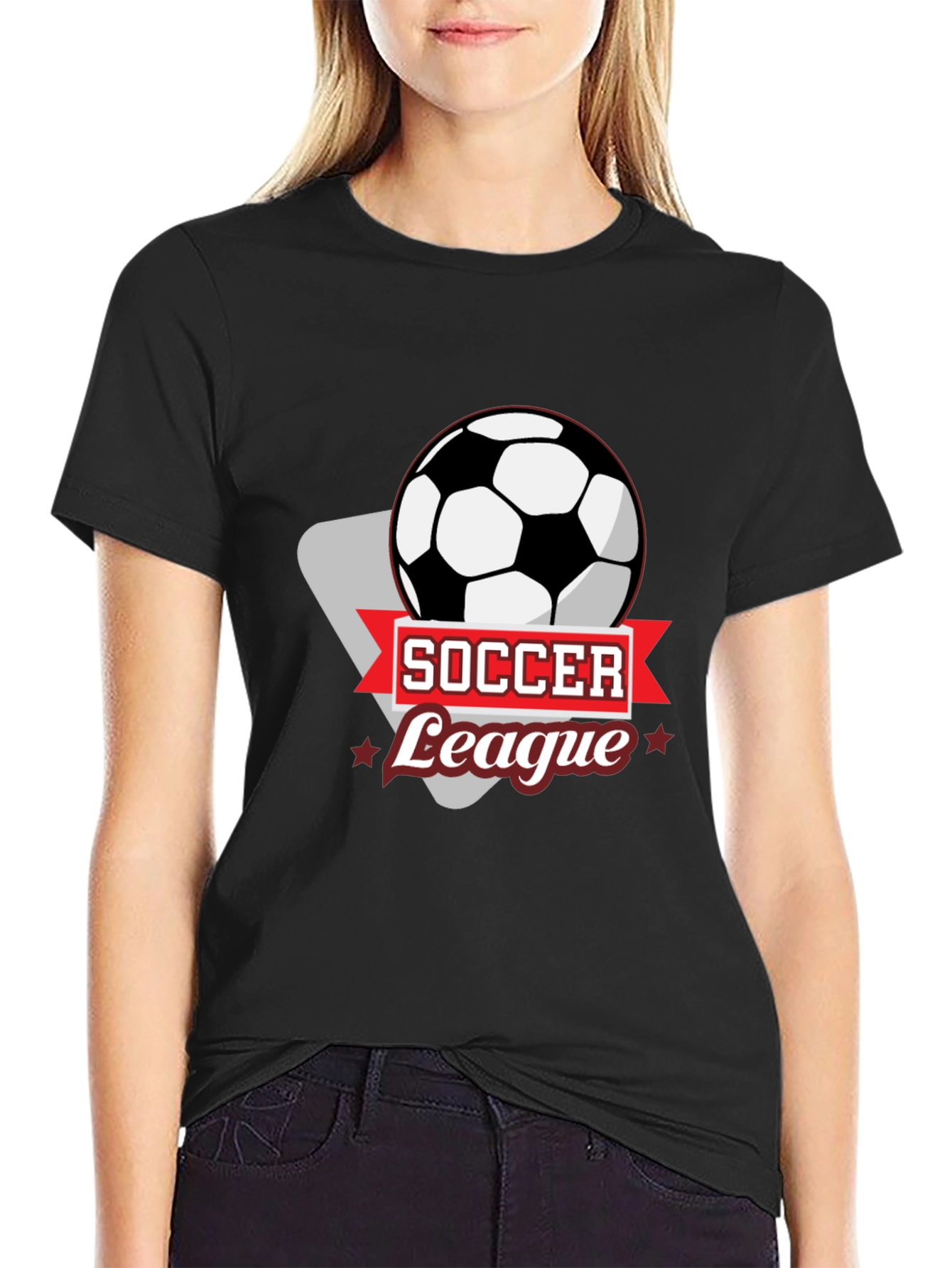 Soccer League T-Shirt - Black Graphic Tee