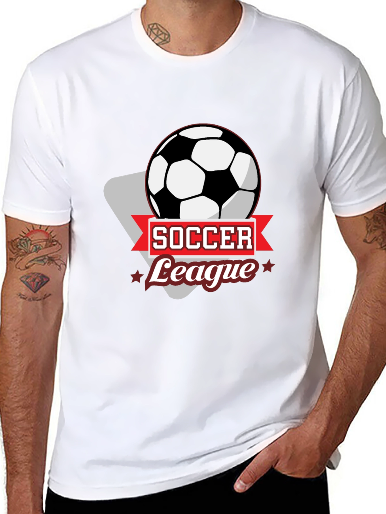 Soccer League T-Shirt - Black Graphic Tee