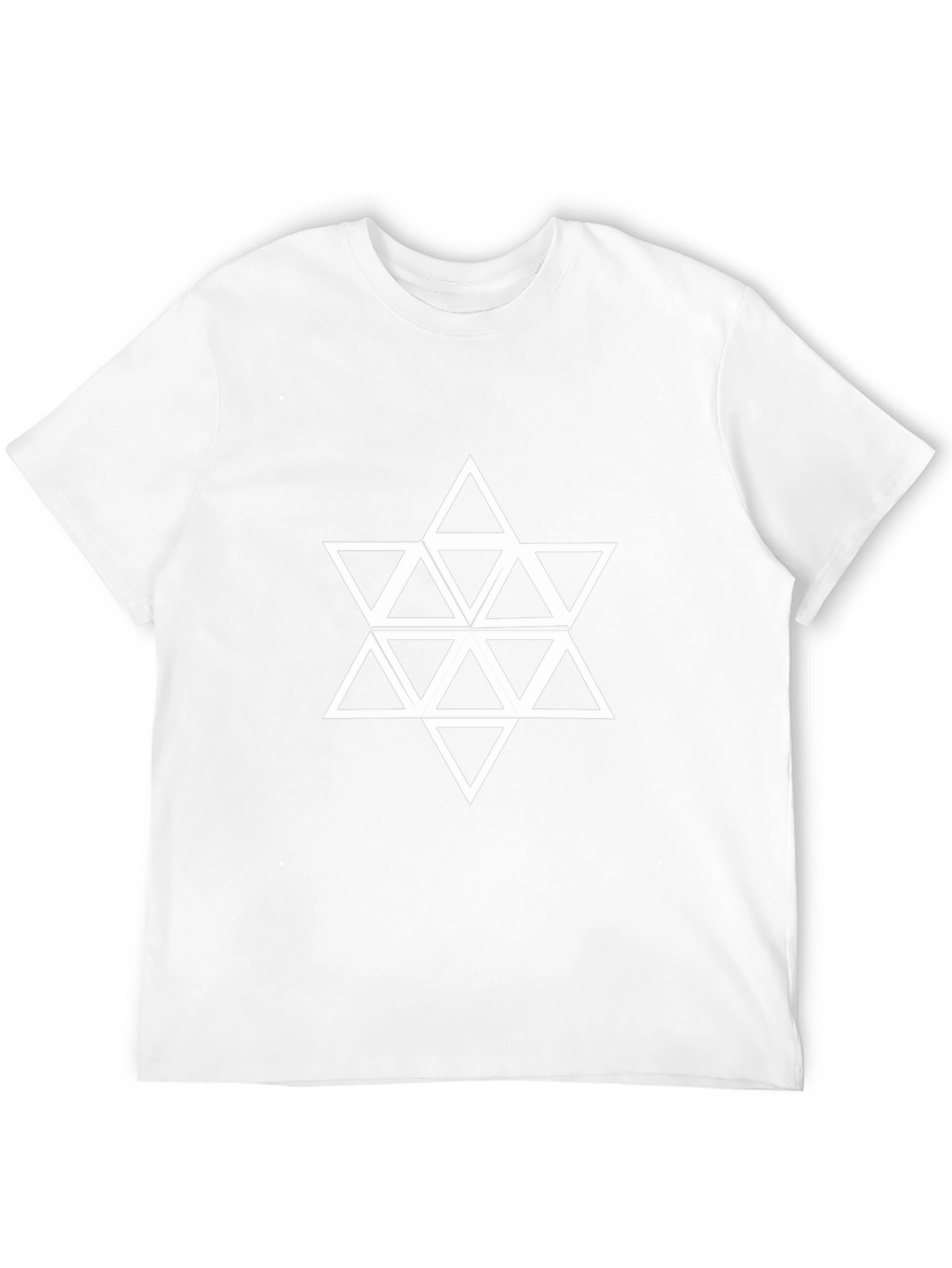 Geometric Triangle Star Graphic Tee - Black