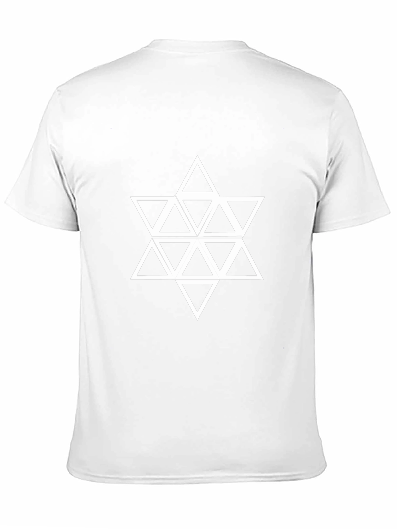 Geometric Triangle Star Graphic Tee - Black