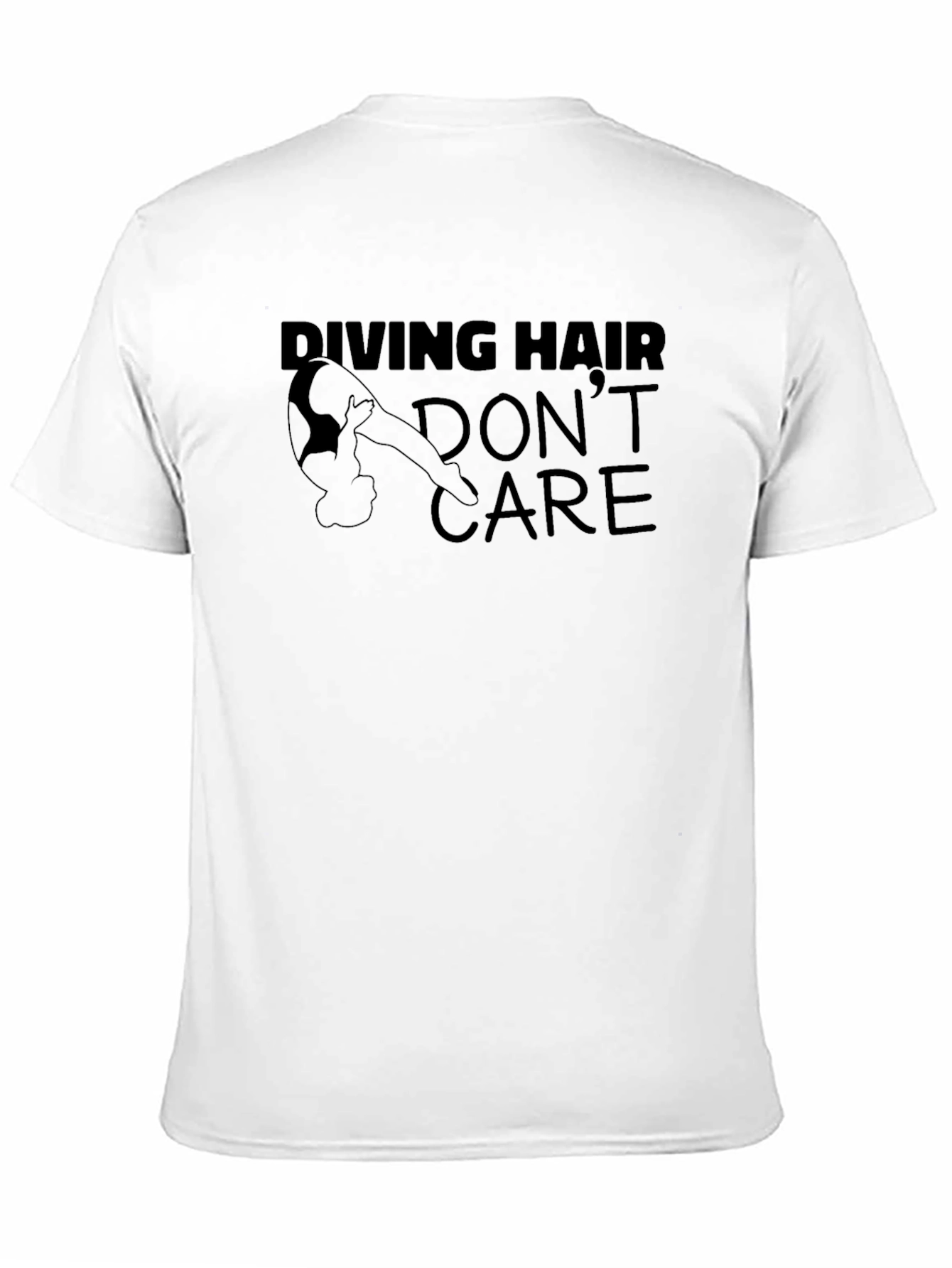 Diving Hair Dont Care Black T-Shirt