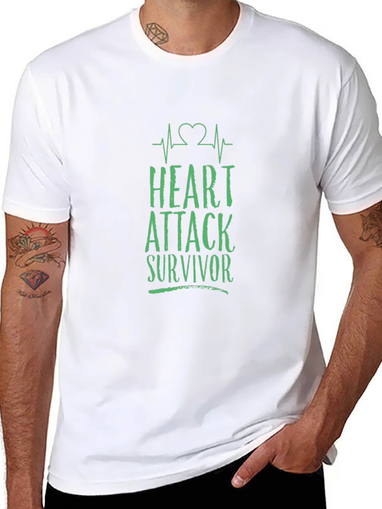 Heart Attack Survivor Graphic Tee - Black Cotton