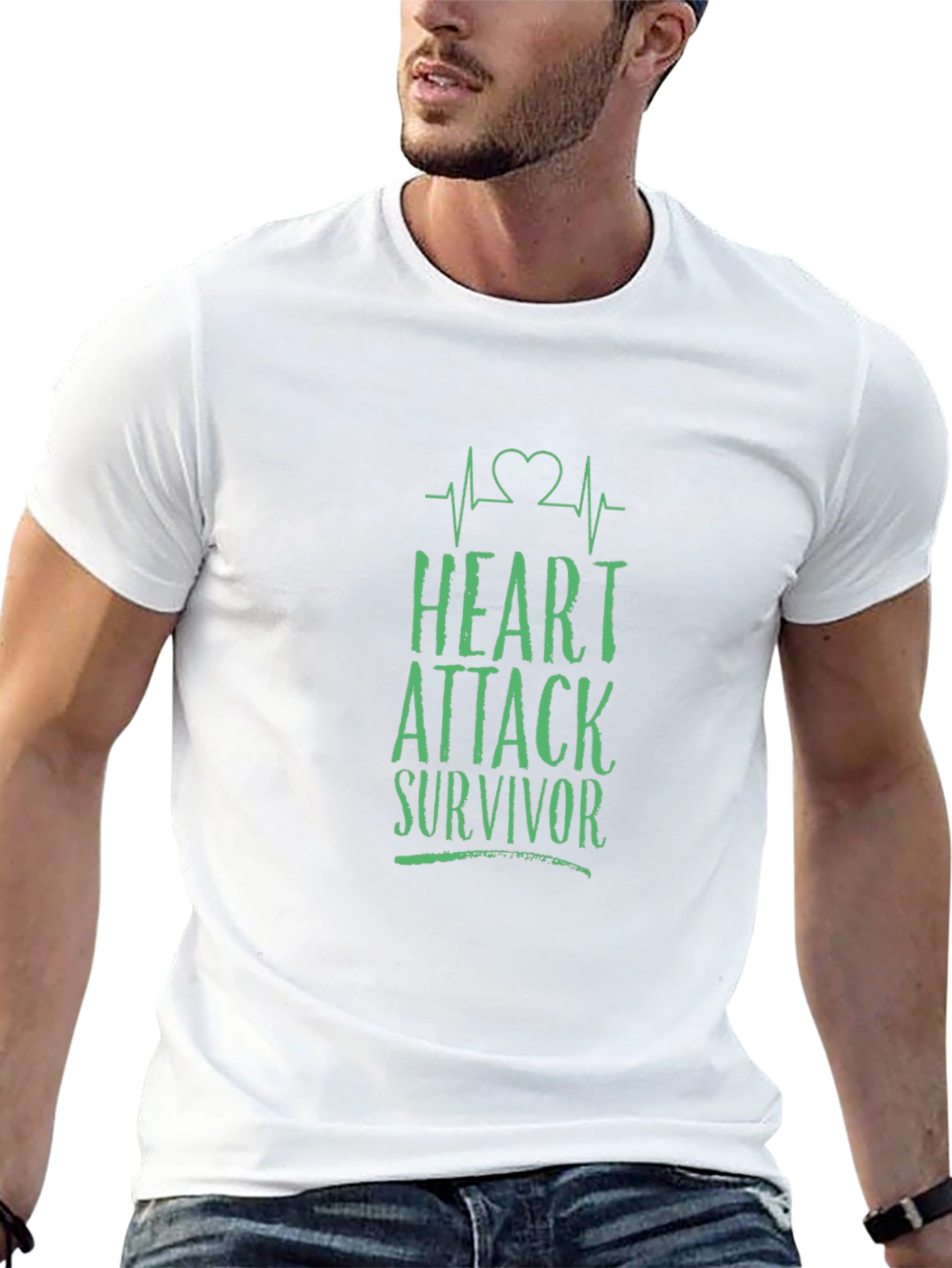 Heart Attack Survivor Graphic Tee - Black Cotton