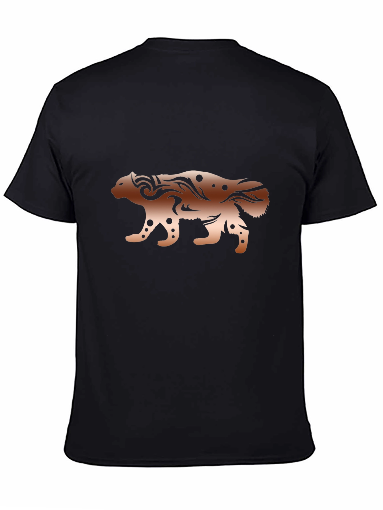 Abstract Hyena Graphic Black T-Shirt