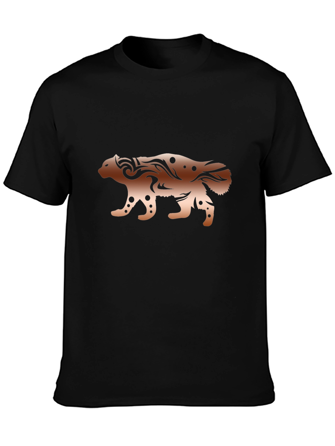 Abstract Hyena Graphic Black T-Shirt