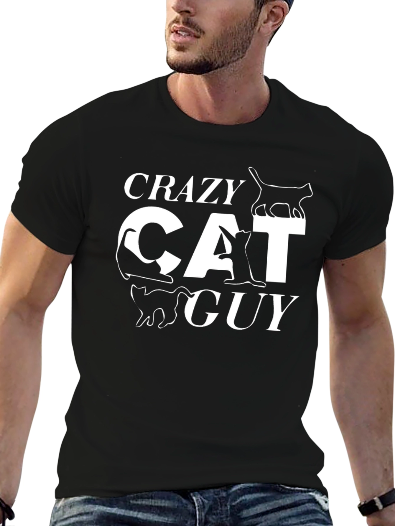 Crazy Cat Guy T-Shirt - Funny Cat Lover Tee