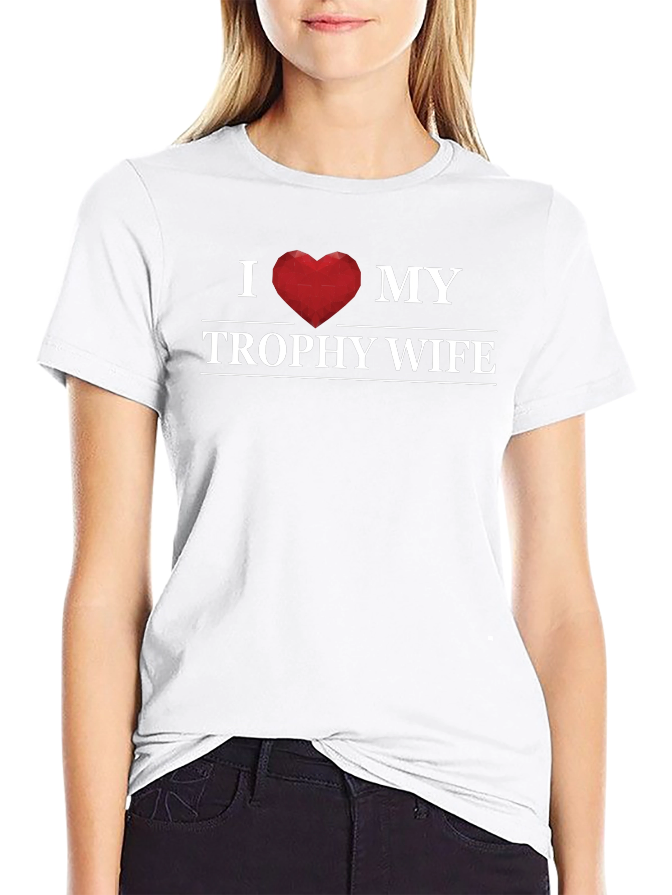 I Heart My Trophy Wife Graphic T-Shirt - Black