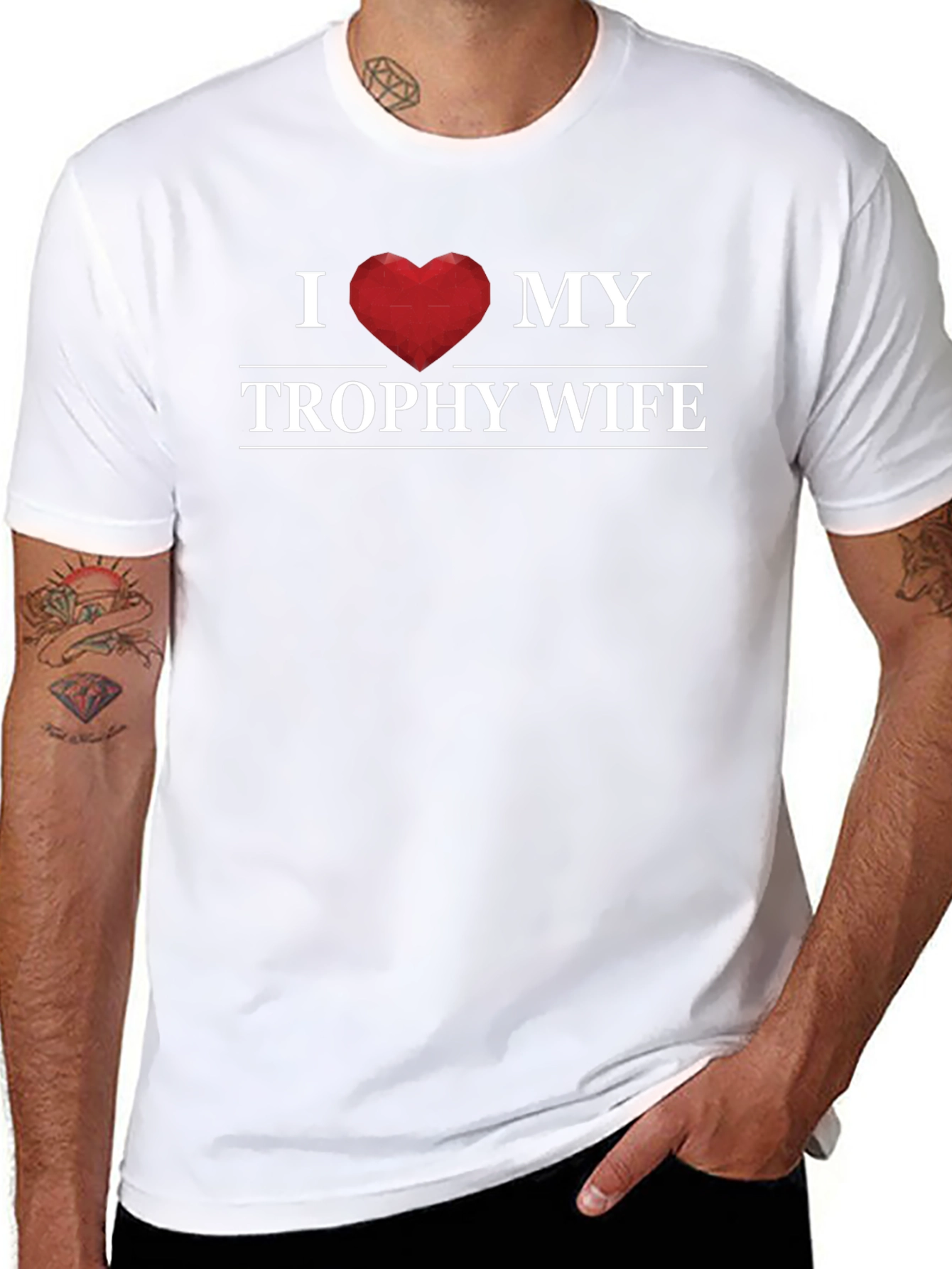 I Heart My Trophy Wife Graphic T-Shirt - Black