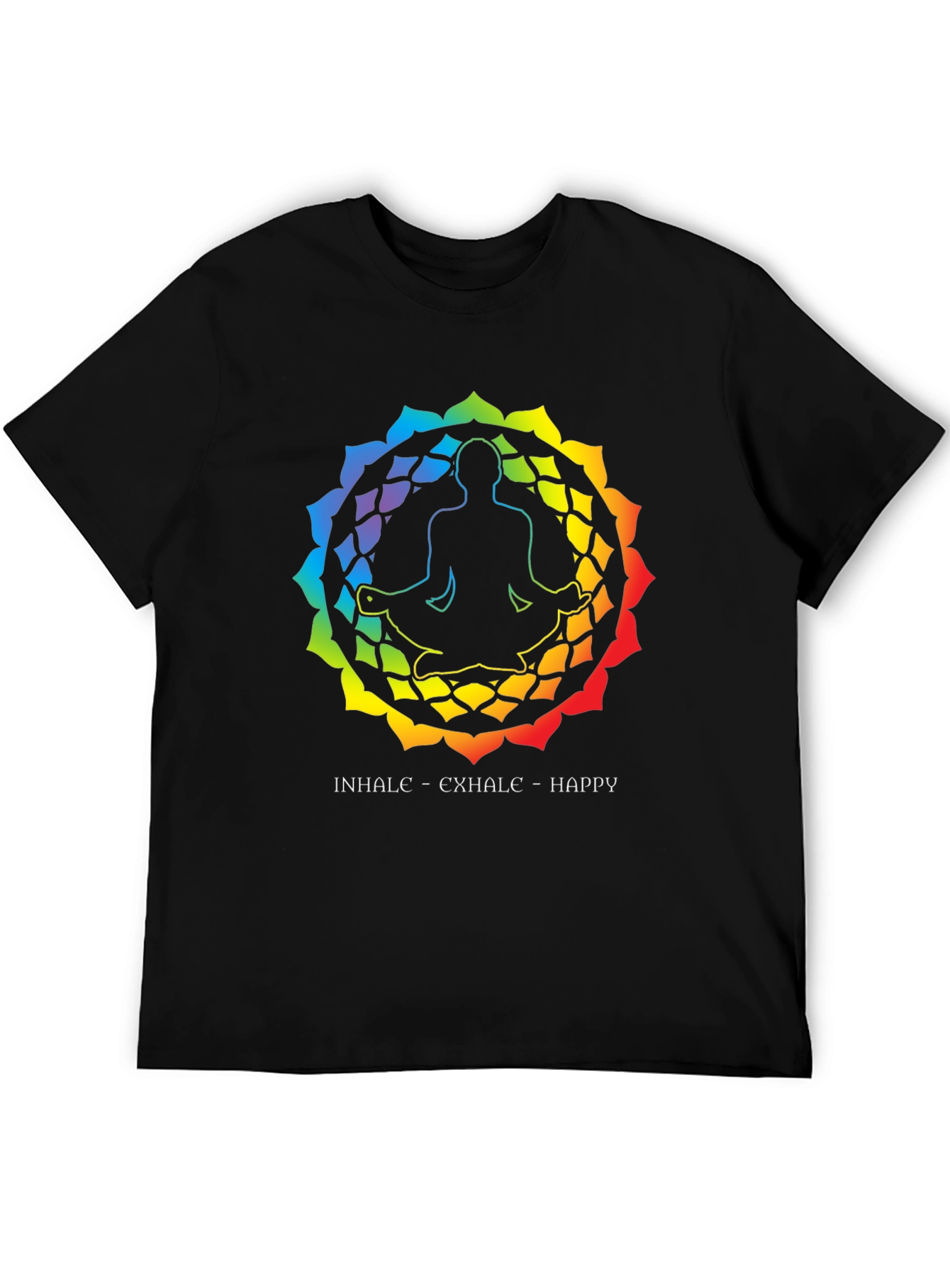 Yoga Meditation Rainbow Mandala Graphic T-Shirt